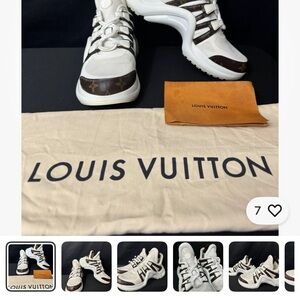 Louis Vuitton Cream and Brown Athletic Shoes